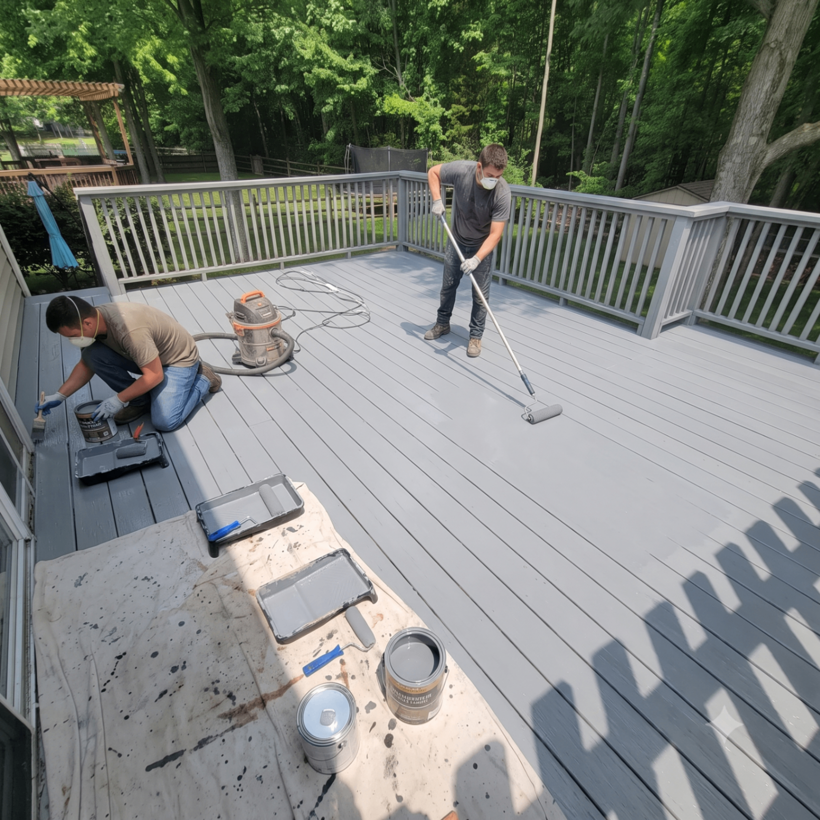 Ballwin Backyard Deck Re-Paint — after